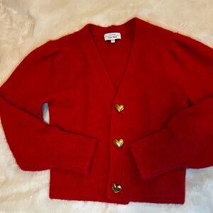 & Other Stories Red Cardigan Sweater with V-Neck
